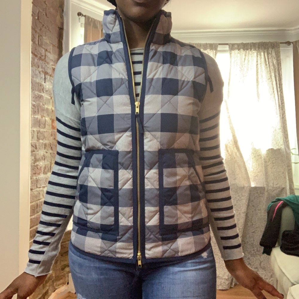 J. Crew Plaid Puffy Vest